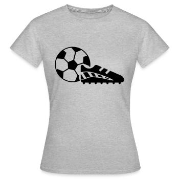 fussballschuh fussball ball - Frauen T-Shirt - Grau meliert - Vorne - AI Model Female 172 dark (172cm)