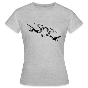 Drone - T-shirt Femme - gris chiné - Devant - AI Model Female 172 dark (172cm)