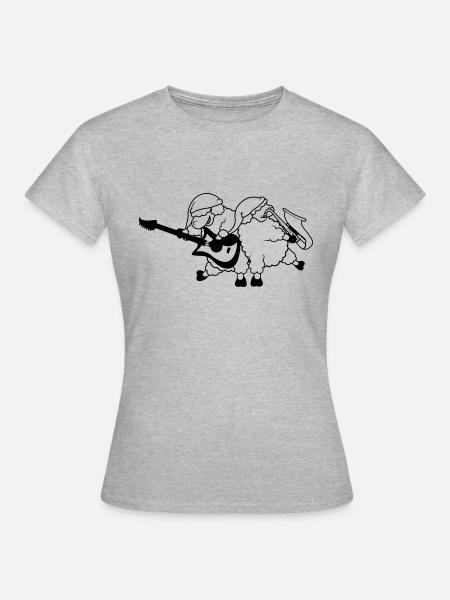 Fête de la bande de moutons - T-shirt Femme - gris chiné