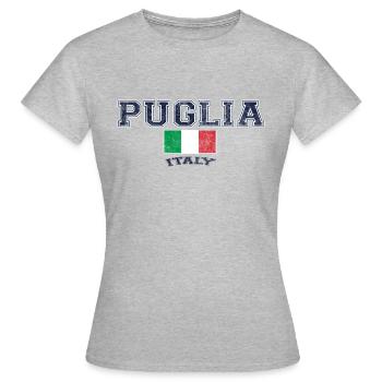 Apulien, Puglia, Logo - Frauen T-Shirt - Grau meliert - Vorne - AI Model Female 172 dark (172cm)