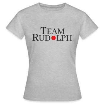 Team Rudolph mit der roten Nase - Frauen T-Shirt - Grau meliert - Vorne - AI Model Female 172 dark (172cm)