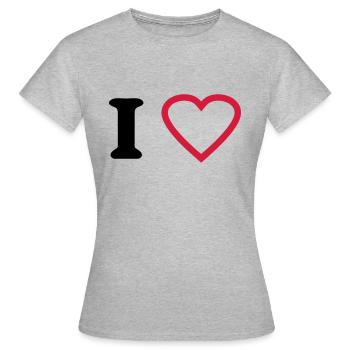 i love - T-shirt Femme - gris chiné - Devant - AI Model Female 172 dark (172cm)