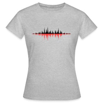 Rouge Onde sonore - T-shirt Femme - gris chiné - Devant - AI Model Female 172 dark (172cm)