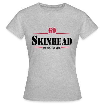 Working Class Skinhead Oi! Antiracist Bootboys My - T-shirt Femme - gris chiné - Devant - AI Model Female 172 dark (172cm)