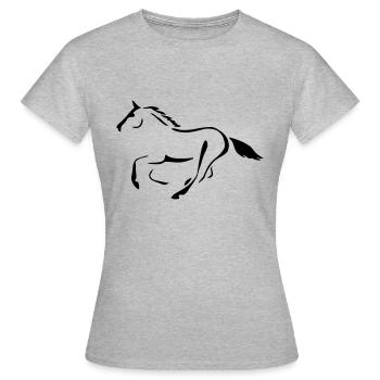 Rennpferd - Frauen T-Shirt - Grau meliert - Vorne - AI Model Female 172 dark (172cm)