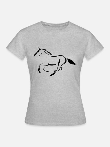 Rennpferd - Frauen T-Shirt - Grau meliert