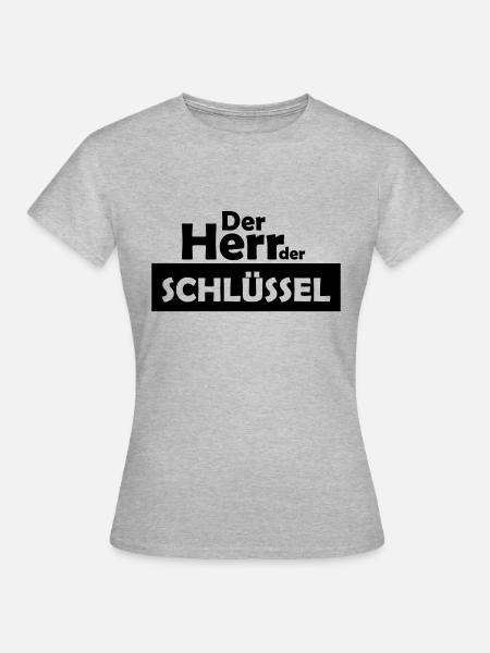 der herr der schlüssel - Frauen T-Shirt - Grau meliert
