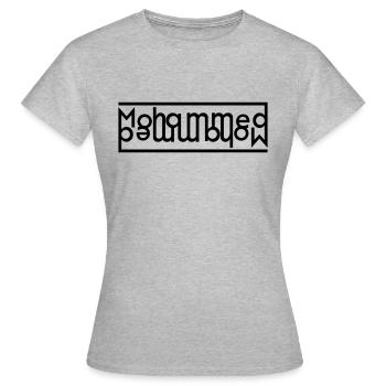 Mohammed Logo - Frauen T-Shirt - Grau meliert - Vorne - AI Model Female 172 dark (172cm)