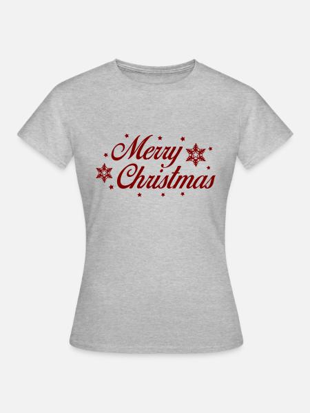merry christmas - Frauen T-Shirt - Grau meliert