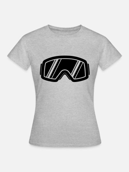ski brille - Frauen T-Shirt - Grau meliert