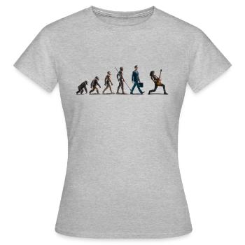 Evolution Guitar Player - Frauen T-Shirt - Grau meliert - Vorne - AI Model Female 172 dark (172cm)
