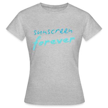 Crème solaire pour toujours - T-shirt Femme - gris chiné - Devant - AI Model Female 172 dark (172cm)