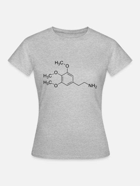 Mescalin Meskalin Strukturformel - Frauen T-Shirt - Grau meliert