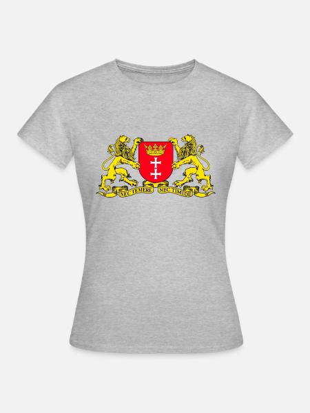 Wappen von Danzig - Frauen T-Shirt - Grau meliert