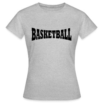Basketball Schriftzug - Frauen T-Shirt - Grau meliert - Vorne - AI Model Female 172 dark (172cm)