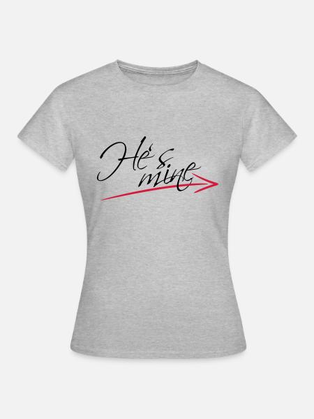Hes mine Arrow Design - Frauen T-Shirt - Grau meliert