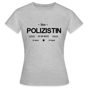 Beste Polizistin - Frauen T-Shirt - Grau meliert - Vorne - AI Model Female 172 dark (172cm)