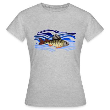 Poisson - T-shirt Femme - gris chiné - Devant - AI Model Female 172 dark (172cm)