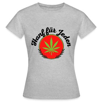Hanf für Jeden - Frauen T-Shirt - Grau meliert - Vorne - AI Model Female 172 dark (172cm)
