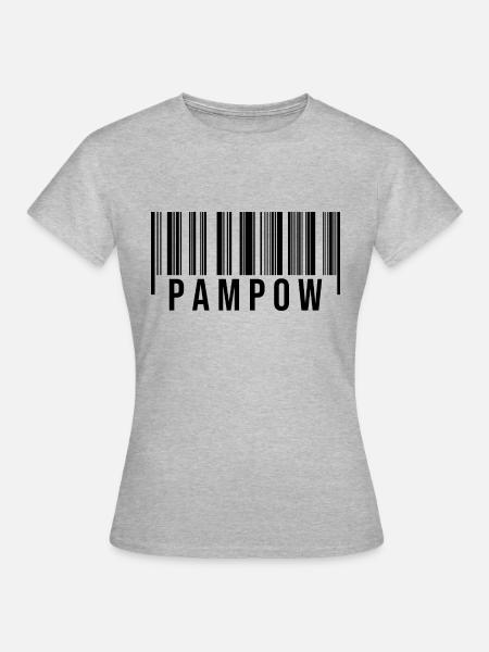 Pampow Strichcode - Frauen T-Shirt - Grau meliert