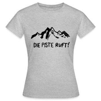Die Piste Ruft - Frauen T-Shirt - Grau meliert - Vorne - AI Model Female 172 dark (172cm)