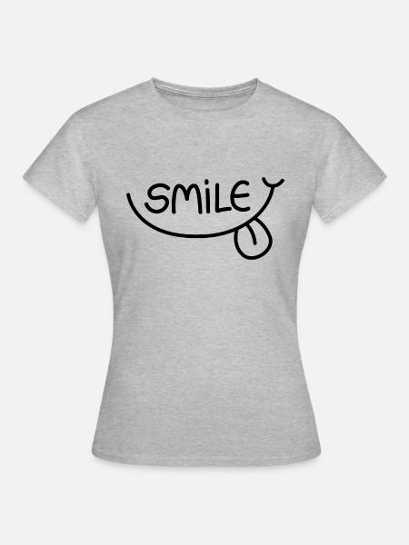 Smile - Frauen T-Shirt - Grau meliert