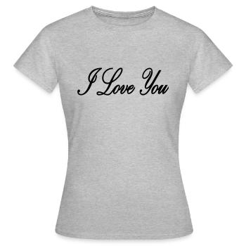 I Love You - T-shirt Femme - gris chiné - Devant - AI Model Female 172 dark (172cm)