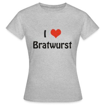Bratwurst - Frauen T-Shirt - Grau meliert - Vorne - AI Model Female 172 dark (172cm)