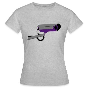 Überwachungskamera - Frauen T-Shirt - Grau meliert - Vorne - AI Model Female 172 dark (172cm)