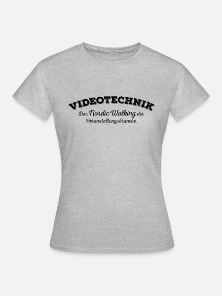 Videotechnik - schwarz - Frauen T-Shirt - Grau meliert