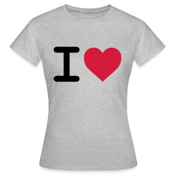 I love - T-shirt Femme - gris chiné - Devant - AI Model Female 172 dark (172cm)
