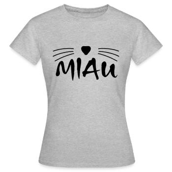 Miau Chat Idée cadeau - T-shirt Femme - gris chiné - Devant - AI Model Female 172 dark (172cm)