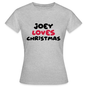 joey loves christmas xmas name - Women's T-Shirt - heather grey - Front - AI Model Female 172 dark (172cm)