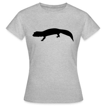 gecko silhouette - Frauen T-Shirt - Grau meliert - Vorne - AI Model Female 172 dark (172cm)