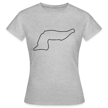 Imola Rennstrecke - Frauen T-Shirt - Grau meliert - Vorne - AI Model Female 172 dark (172cm)