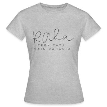 GELD - Frauen T-Shirt - Grau meliert - Vorne - AI Model Female 172 dark (172cm)