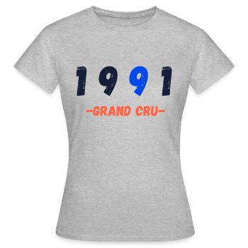 grand cru 1991 - T-shirt Femme - gris chiné - Devant - AI Model Female 172 dark (172cm)