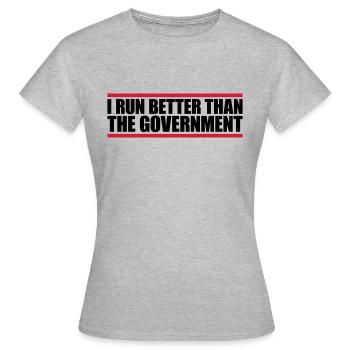 mieux fonctionner que le gouvernement - T-shirt Femme - gris chiné - Devant - AI Model Female 172 dark (172cm)