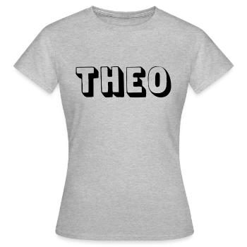 Name - Theo - Frauen T-Shirt - Grau meliert - Vorne - AI Model Female 172 dark (172cm)