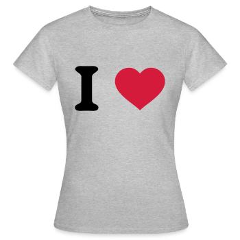 i love - T-shirt Femme - gris chiné - Devant - AI Model Female 172 dark (172cm)