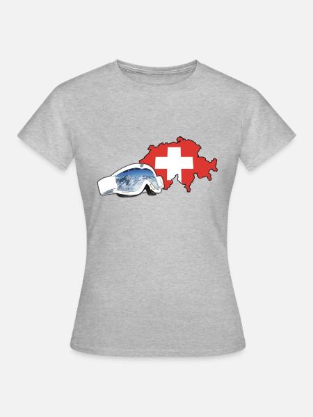 Schweiz Goggles - Frauen T-Shirt - Grau meliert