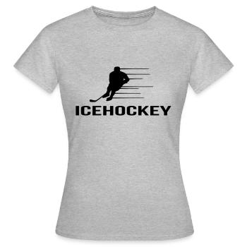 icehockey laeufer - Frauen T-Shirt - Grau meliert - Vorne - AI Model Female 172 dark (172cm)