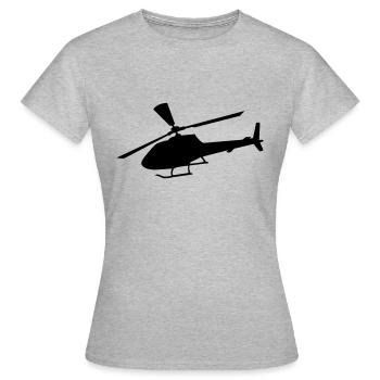 hubschrauber - Frauen T-Shirt - Grau meliert - Vorne - AI Model Female 172 dark (172cm)