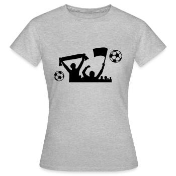 Fans Fussball - Frauen T-Shirt - Grau meliert - Vorne - AI Model Female 172 dark (172cm)