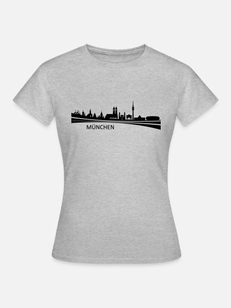 Skyline - München - Frauen T-Shirt - Grau meliert