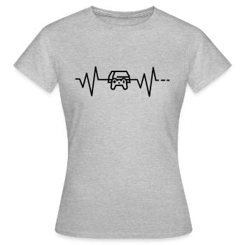Console de jeu Heartbeat PS 4 - T-shirt Femme - gris chiné - Devant - AI Model Female 172 dark (172cm)