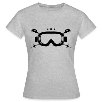 Ski, Snowboard, Sports, Cool, Winter, Vintage - T-shirt Femme - gris chiné - Devant - AI Model Female 172 dark (172cm)