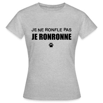 Je ne ronfle pas je ronronne - T-shirt Femme - gris chiné - Devant - AI Model Female 172 dark (172cm)