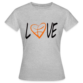 Aimer le basketball - T-shirt Femme - gris chiné - Devant - AI Model Female 172 dark (172cm)