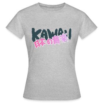 Texte kawaii - T-shirt Femme - gris chiné - Devant - AI Model Female 172 dark (172cm)
